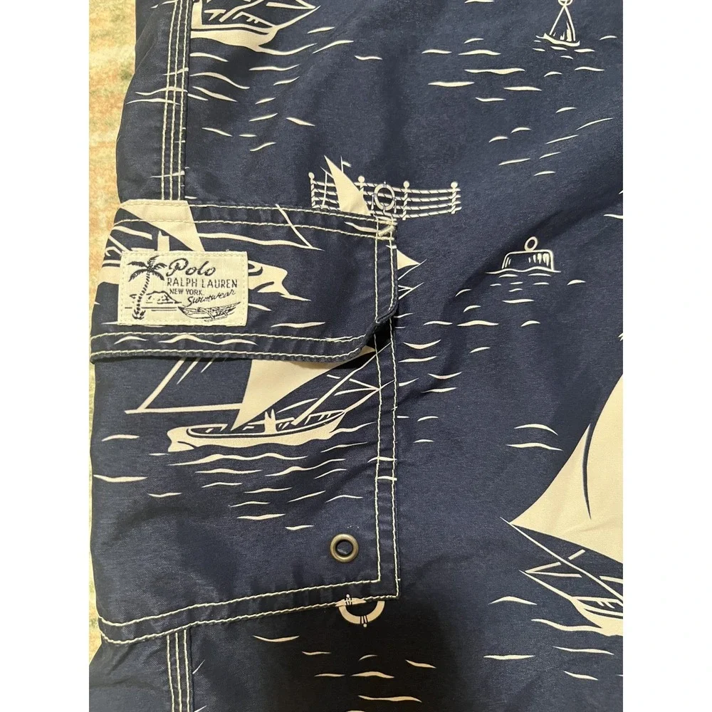 Vtg Polo Ralph Lauren Board Swim Trunks Shorts Nautical Sailing 4XLT